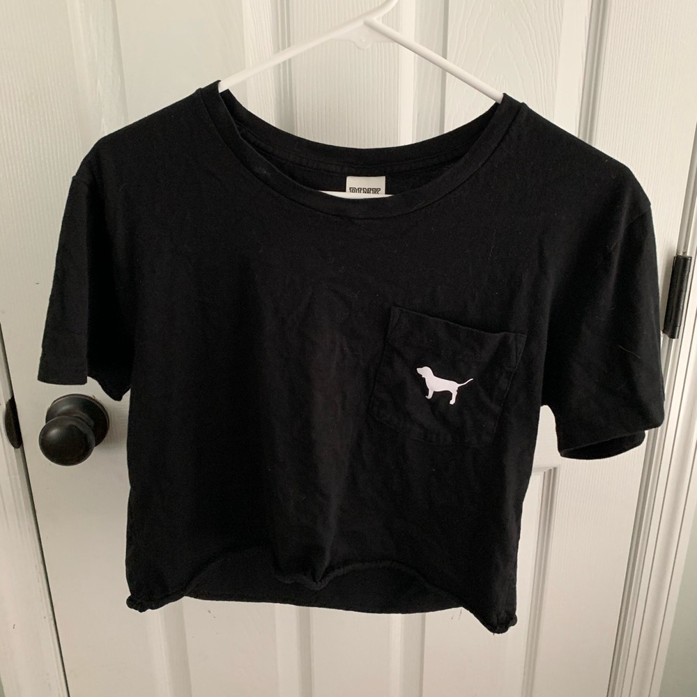 VS Pink Black Crop Top